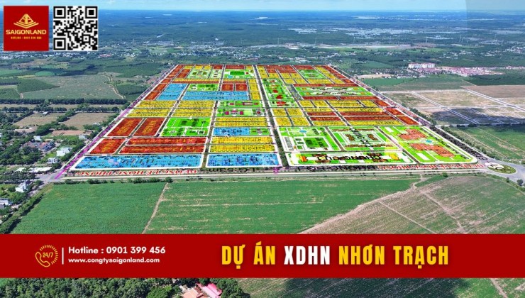 Saigonland  Cần bán nền Nhà Phố 100m2 sẵn sổ hồng riêng tại dự án XDHN Nhơn Trạch Đồng Nai